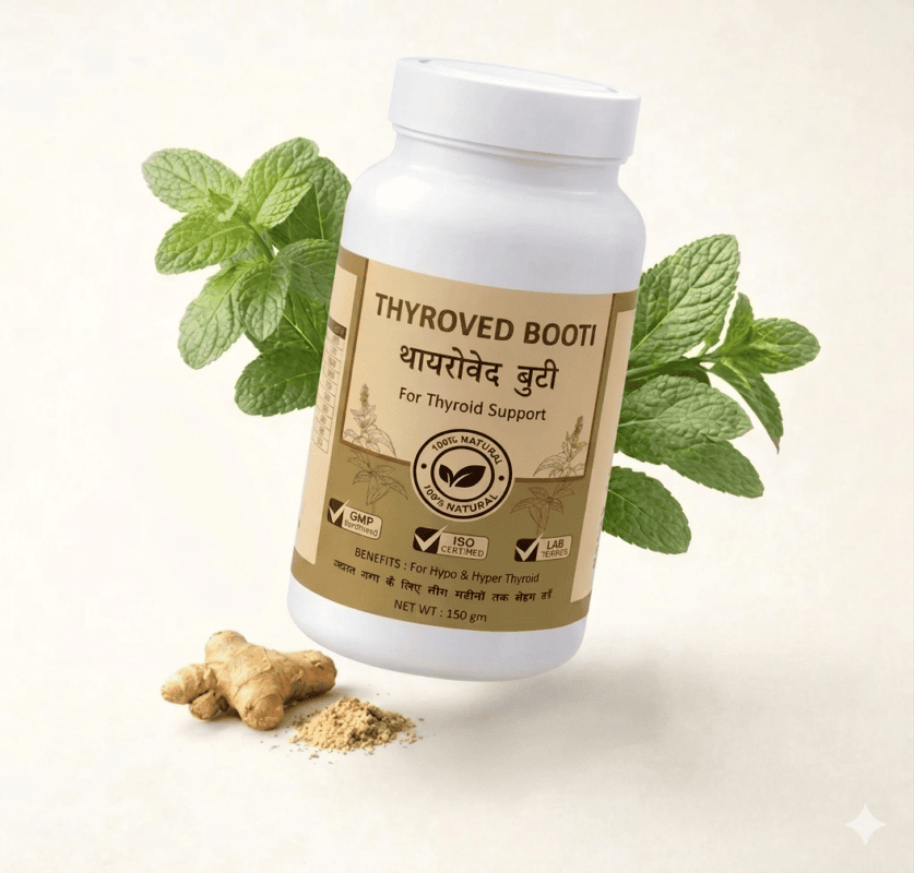 Thyroved Booti Ayurvedic herbal product by Aushadhi Mantra
