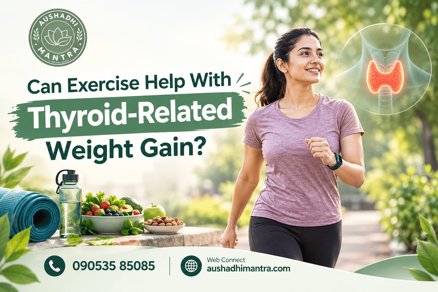 Woman exercising outdoors to support healthy weight management with thyroid-related weight gain