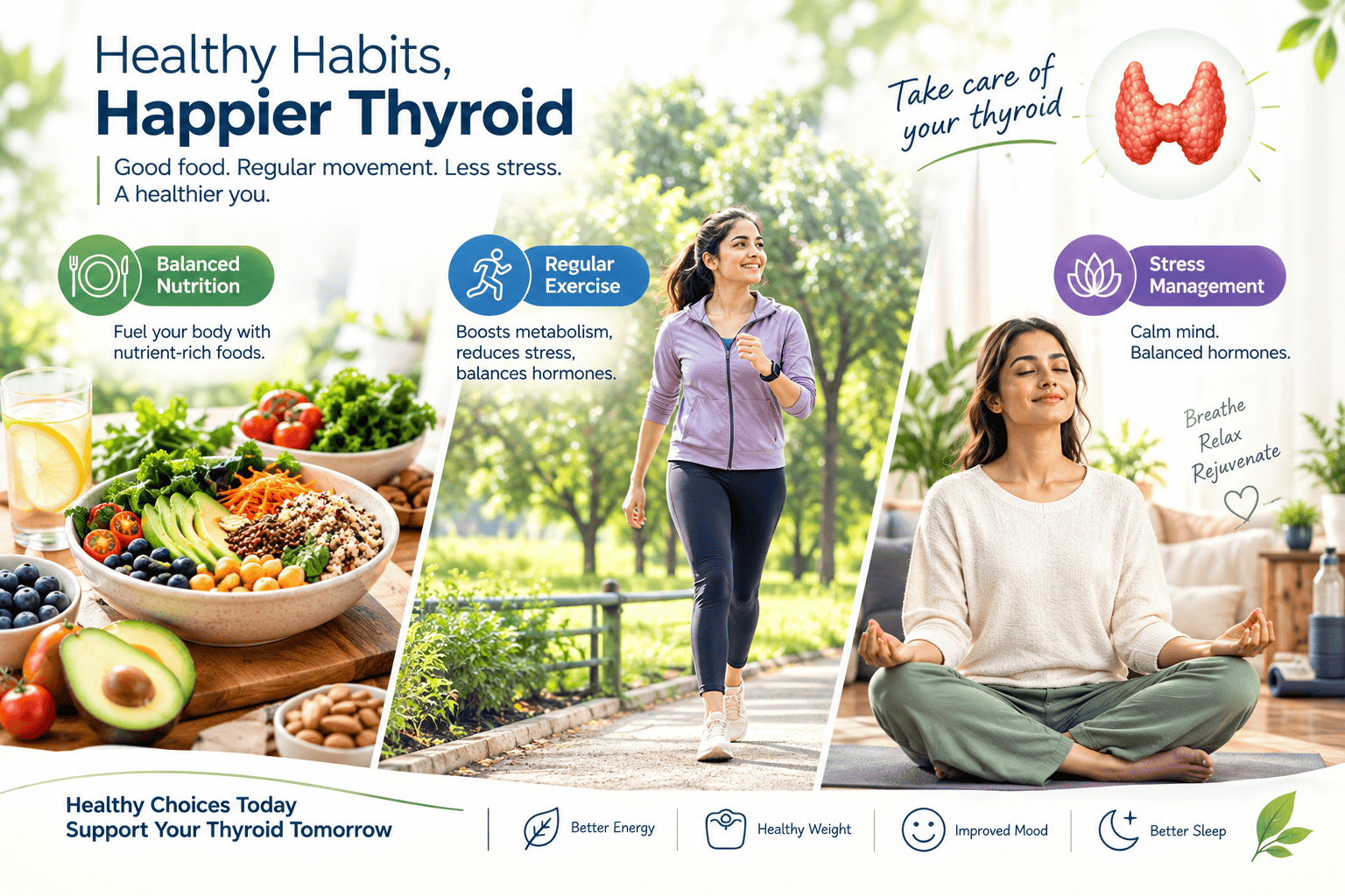 Thyroid and stress management through healthy lifestyle and relaxation