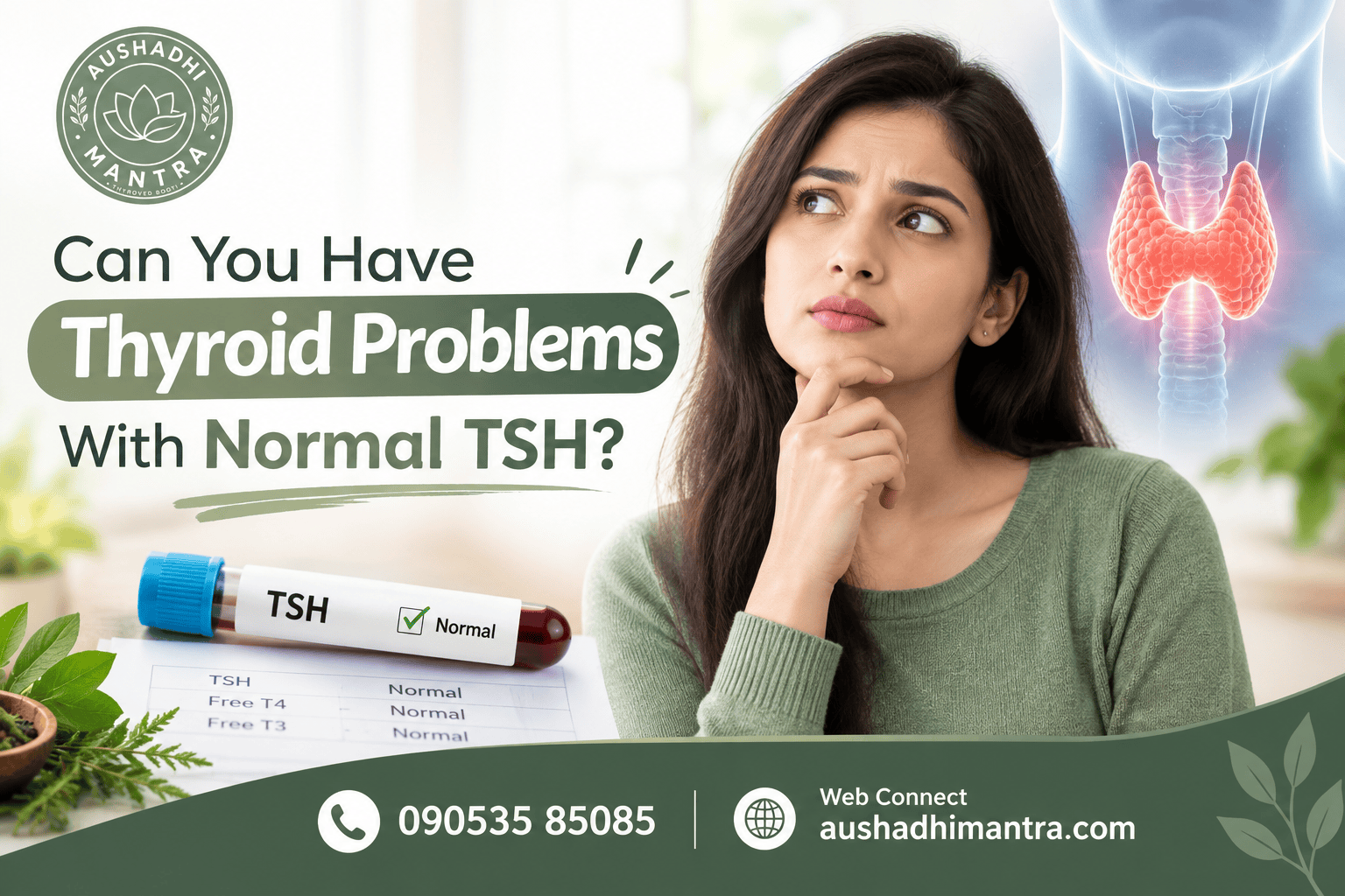 Woman discussing thyroid problems with normal TSH results with a healthcare professional