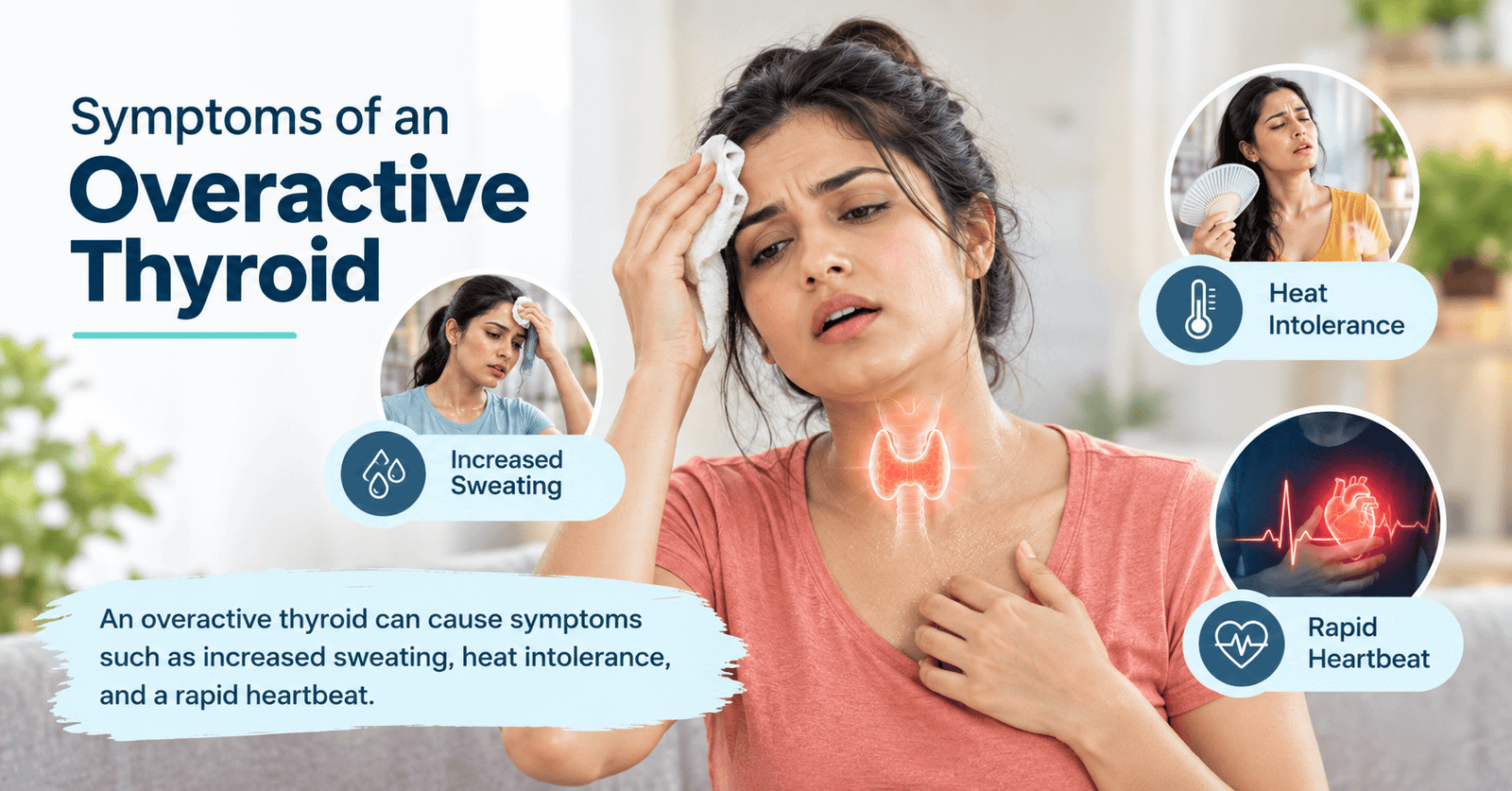 How Do I Know If I Have a Thyroid Problem when symptoms include rapid heartbeat, sweating, and heat intolerance