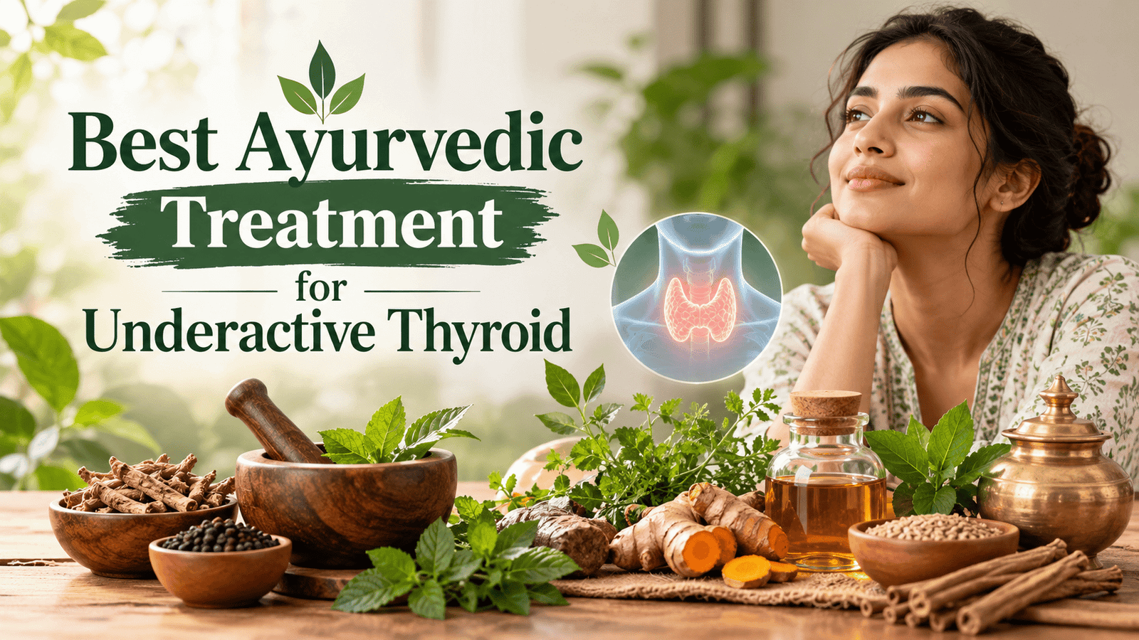 Best Ayurvedic Treatment for Underactive Thyroid with traditional Ayurvedic herbs