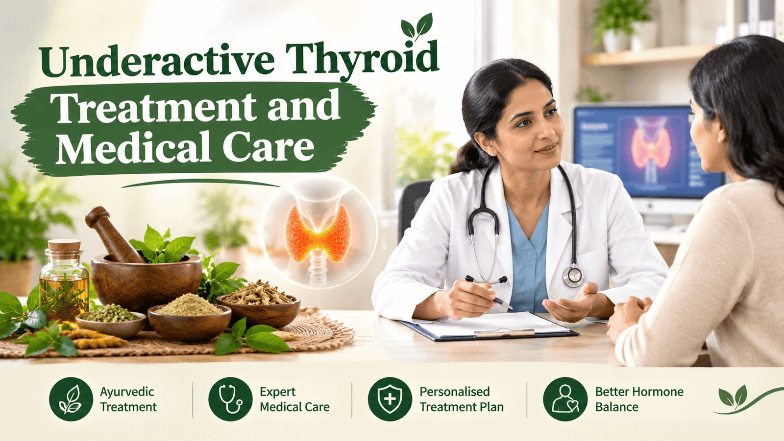 Best Ayurvedic Treatment for Underactive Thyroid alongside professional medical care